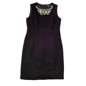 Adrienne Vittadini Black Dress with Embellished Neckline